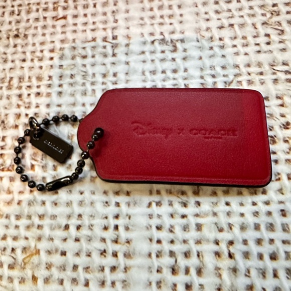 Coach Disney Mickey leather hangtag bag charm - Picture 3 of 5